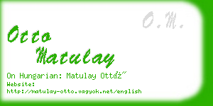 otto matulay business card